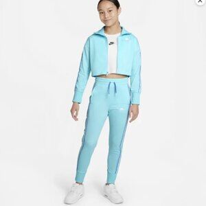 NWT Nike Girl's Track Jacket Size L Blue Cropped